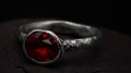 Brutalist Silver Clay Ring with Lab Grown Ruby